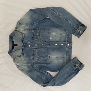 WHBM distressed denim jacket size 6